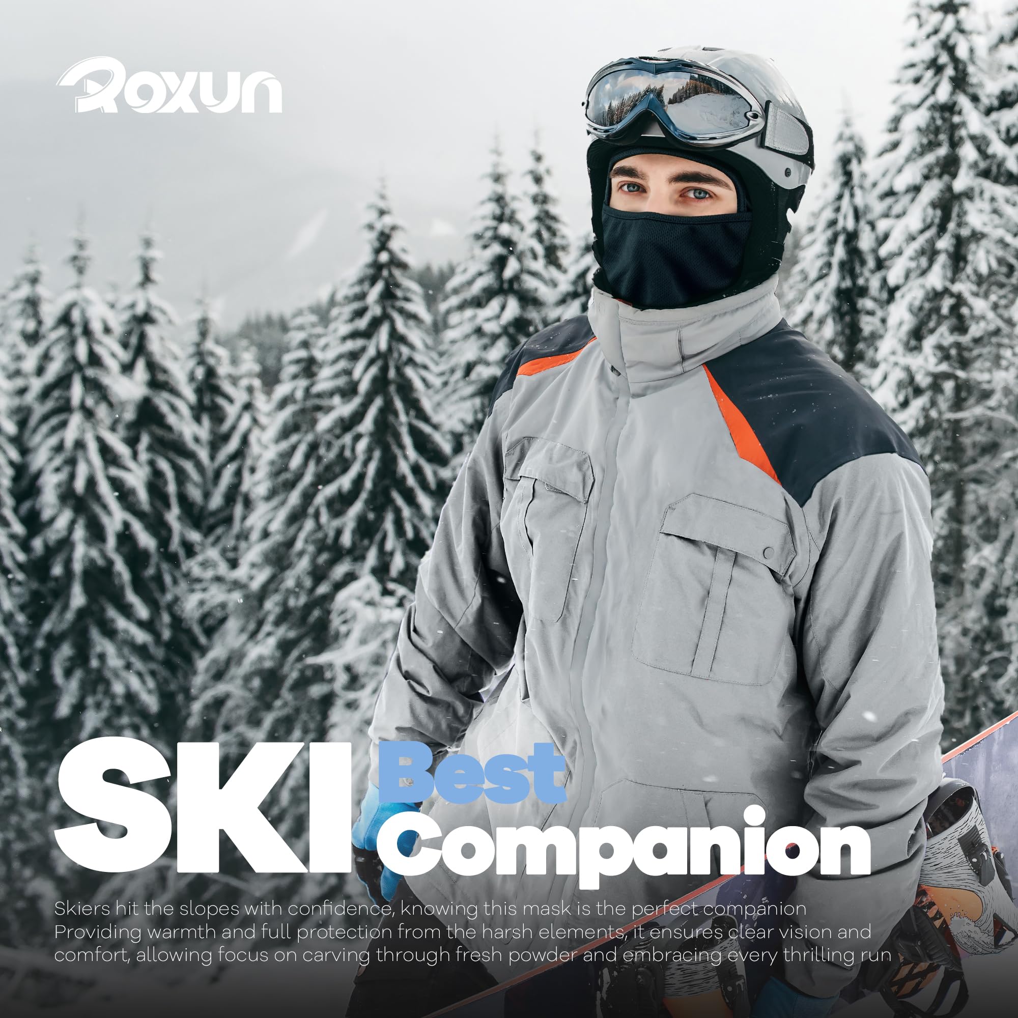 ROXUN Ski Mask Balaclava, Motorcycle Summer Cooling Breathable UV Protector | Windproof & Warm, Adjustable & Secure, Breathable & Dry-Fit, All-Season Comfort