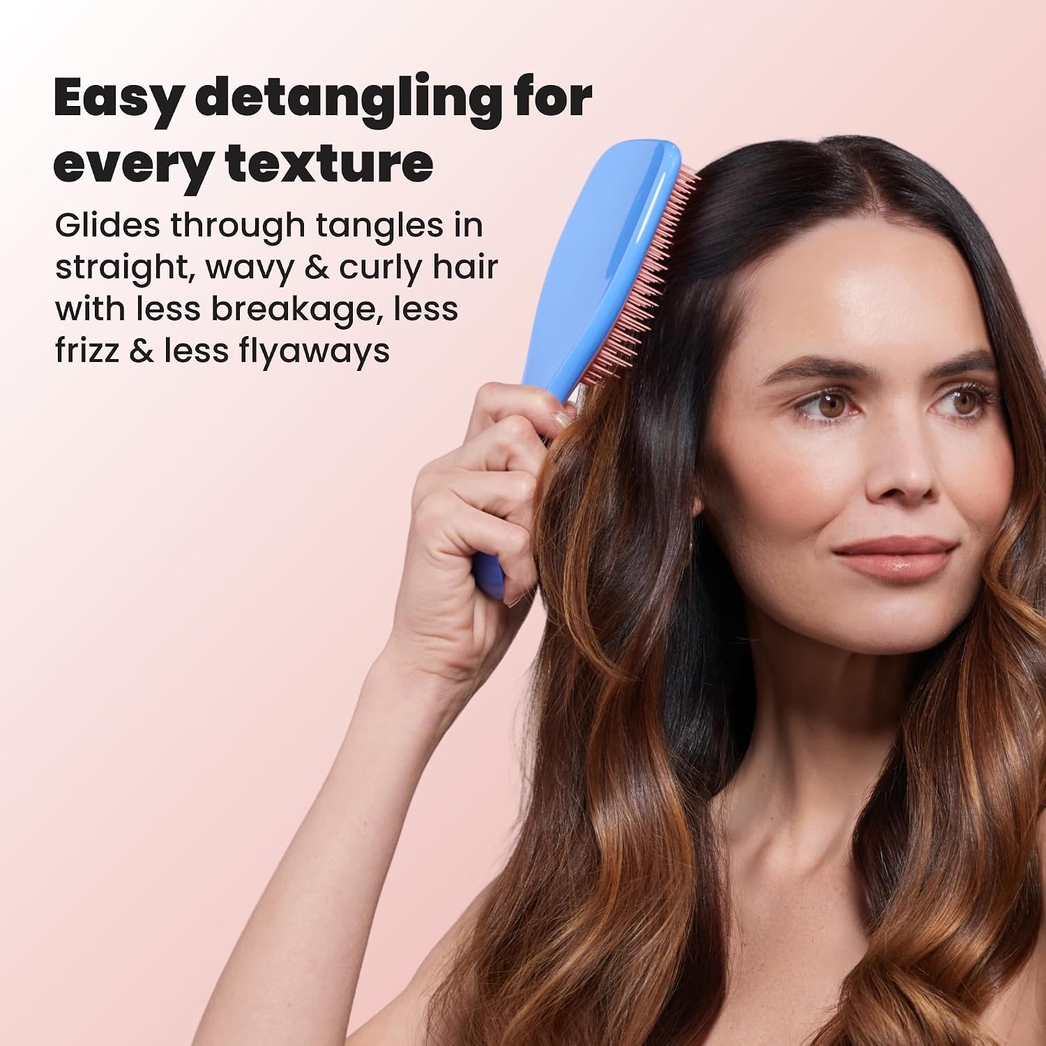 Tangle Teezer Ultimate Detangler Brush, Straight to Wavy, Apricot Blaze | Patented two-tier, regular-flex teeth reduce breakage & split ends on wet or dry hair; Shower-friendly hairbrush for all ages