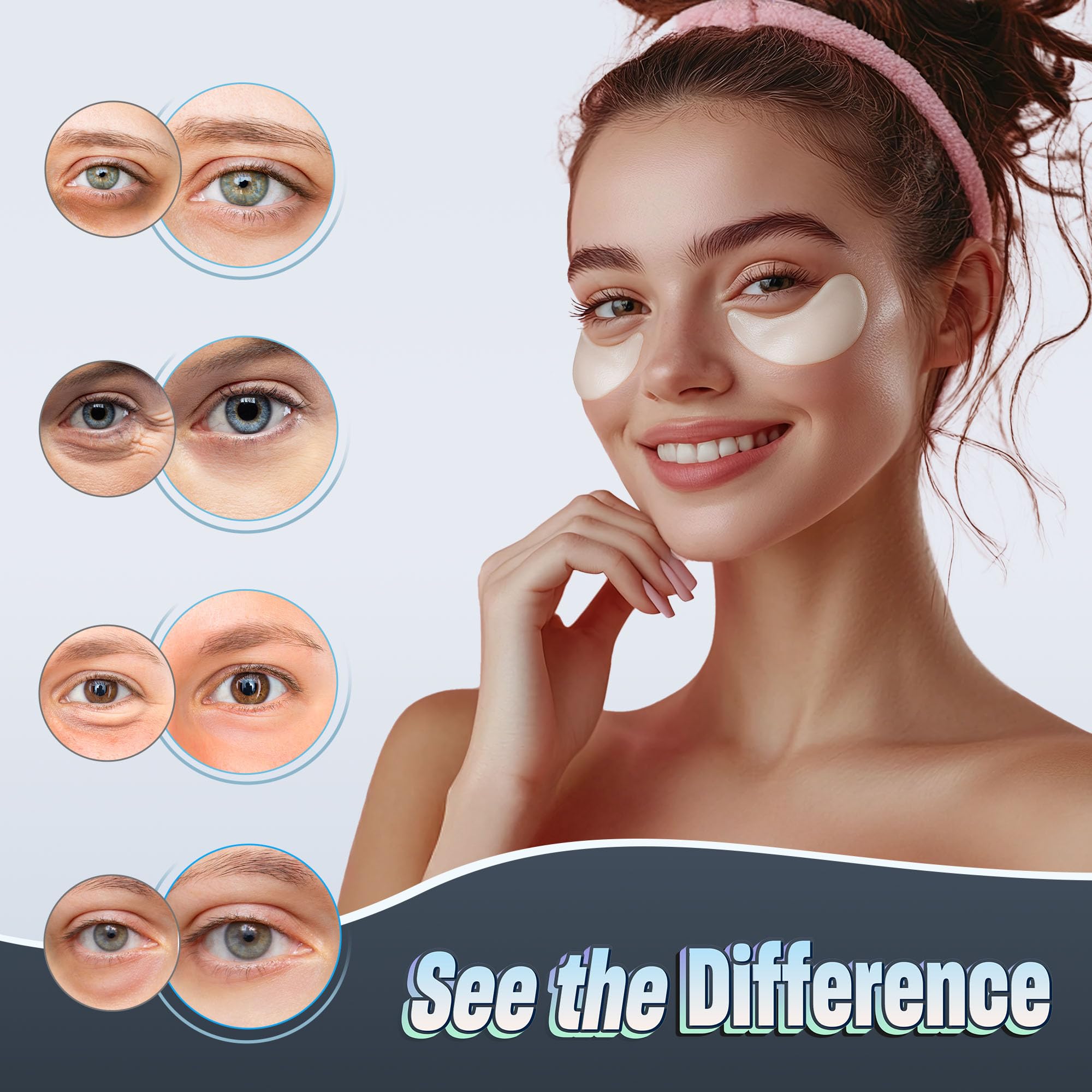 NAZANO 24K Gold Under Eye Patches - 60 Pack Eye Masks | for Puffy Eyes, Dark Circles, Bags & Wrinkles with Collagen & Hyaluronic Acid - Eye Care Pads for Daily Skincare (Gold)