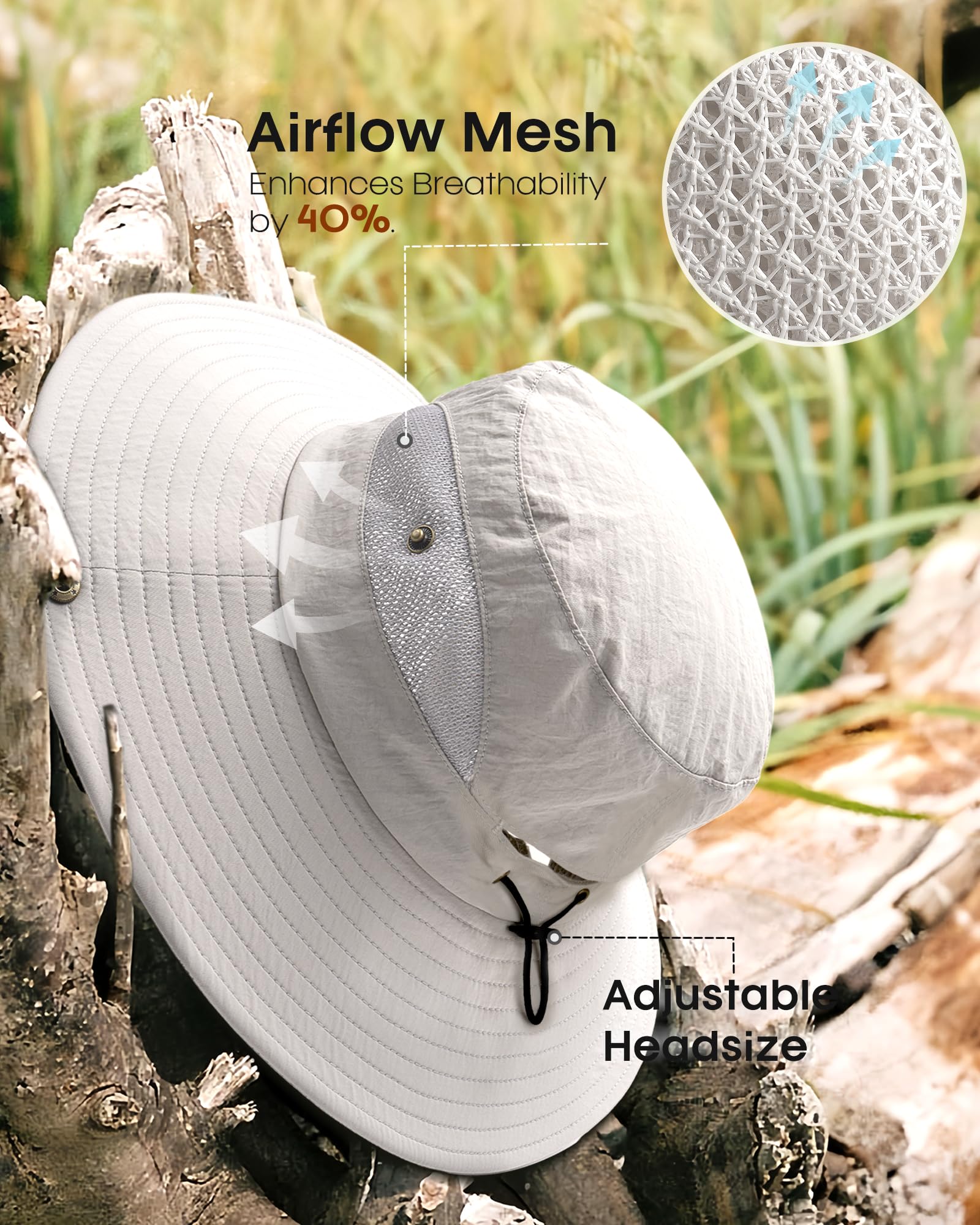FURTALK Womens Sun Hat with Ponytail Hole Beach Hiking Summer Wide Brim UPF 50+ Outdoor Protection Foldable Bucket Hat