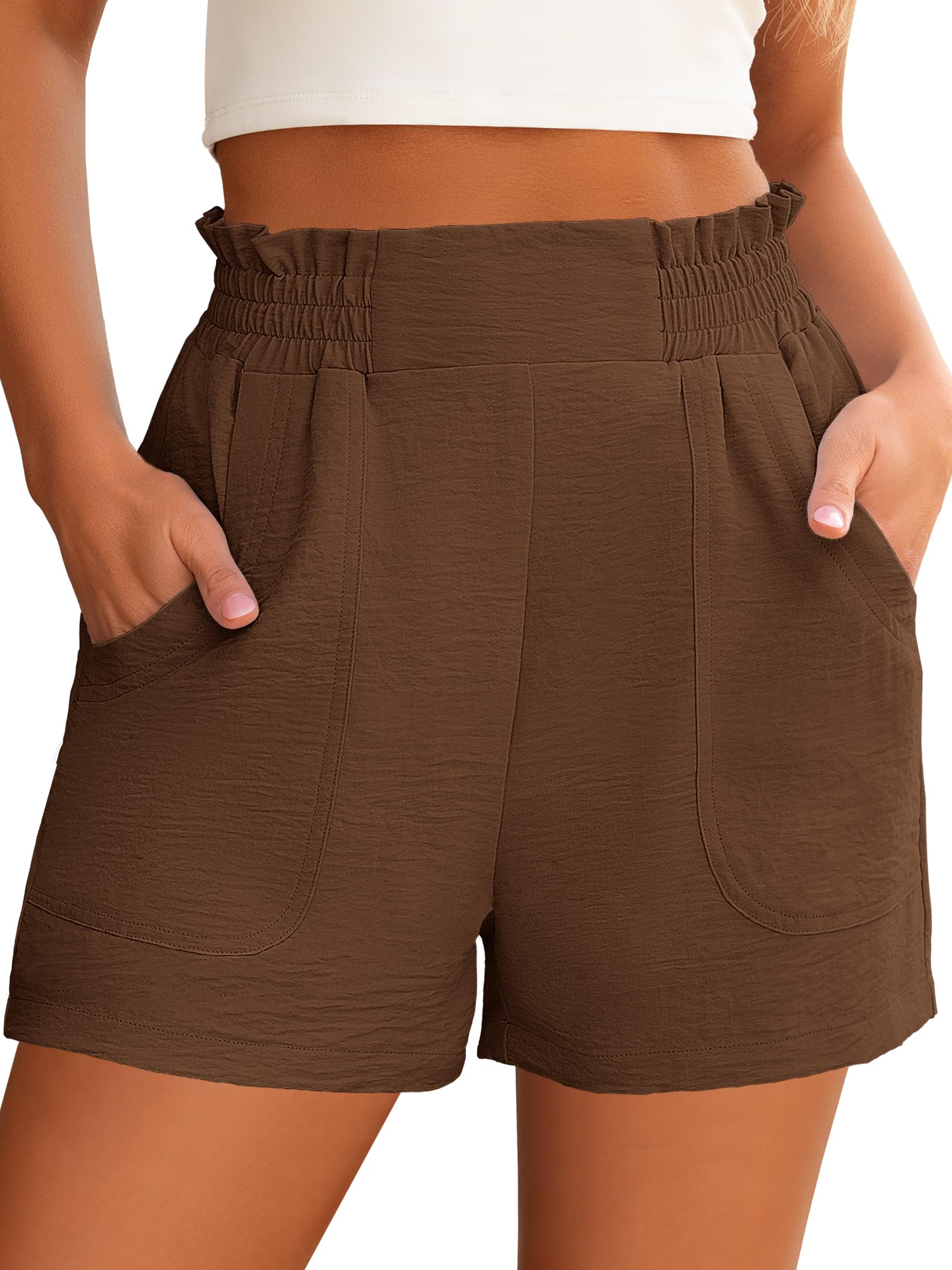 ANRABESS Shorts for Women Summer Casual Elastic High Waisted Wide Leg Cute Dressy 2026 Vacation Beach Clothes