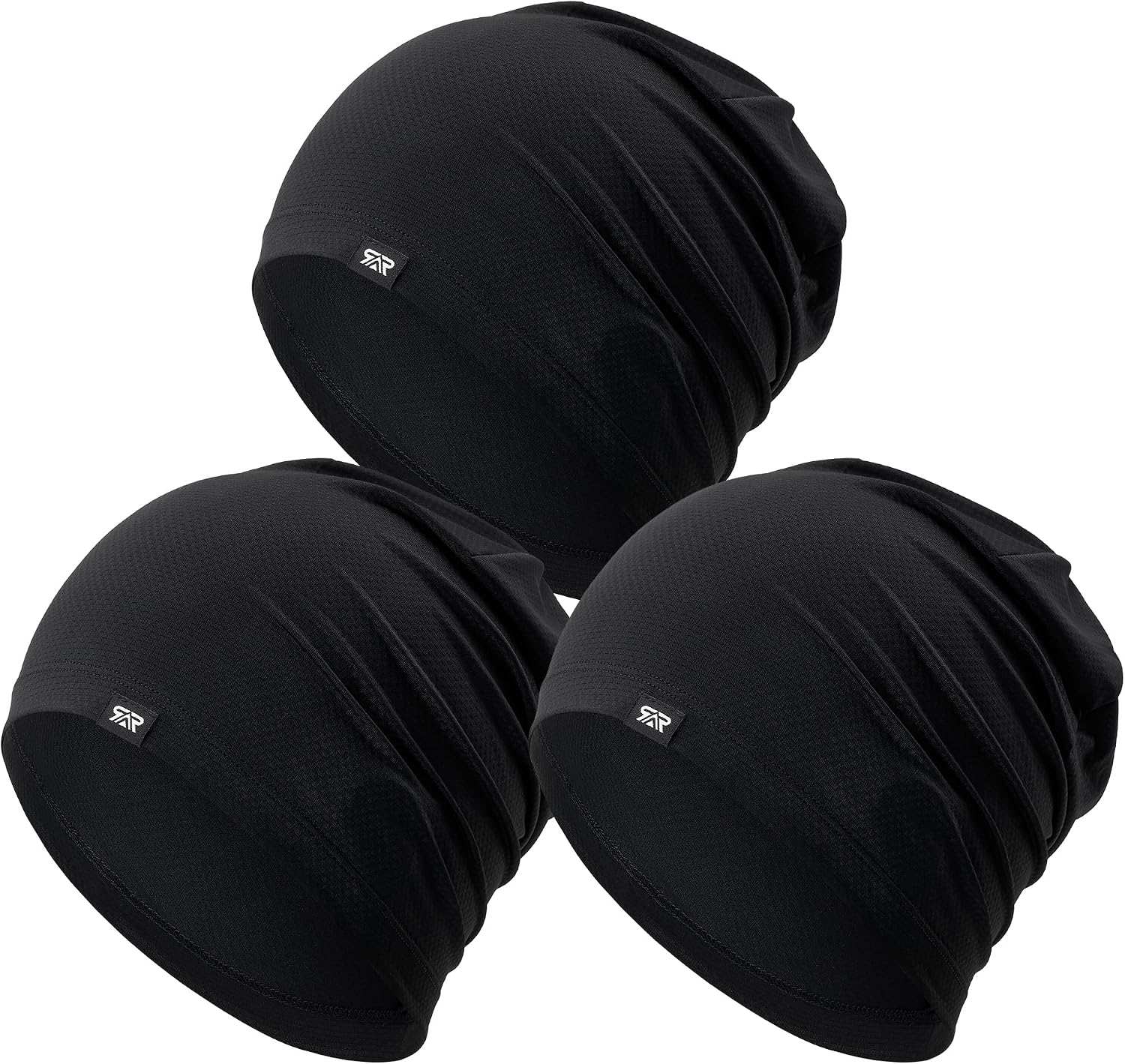 Cooling Skull Cap Sweat Wicking Breathable for Men Women 3 Pack | Lightweight Quick Dry Beanie & Helmet Liner, Stretch Non-Slip Fit Under Hard Hat, Construction Gym Cycling Running Workout